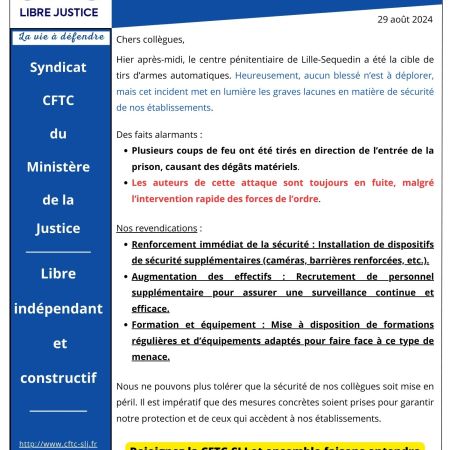 Nouvelle attaque contre l&rsquo;administration pénitentiaire
