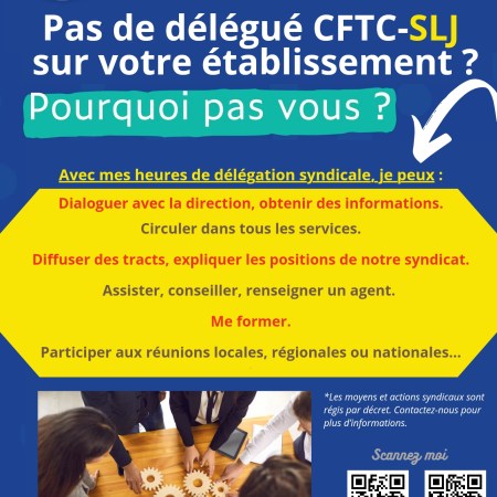 Pas de délégué CFTC-SLJ sur votre établissement ?