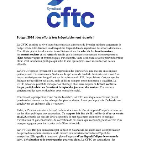 Budget 2026 : des efforts très inéquitablement répartis !