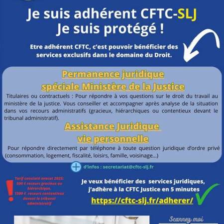 service juridique avantage adhérent CFTC-SLJ