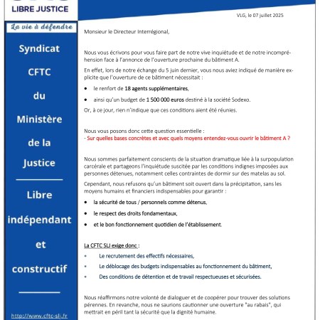 Lettre ouverte à Monsieur le Directeur Interrégional de Strasbourg