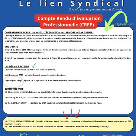 Le lien syndical : Compte Rendu d&rsquo;Évaluation Professionnelle (CREP)
