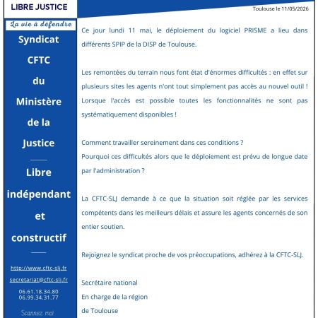 Déploiement PRISME : Journée de chaos dans les SPIP de la DISP de Toulouse.