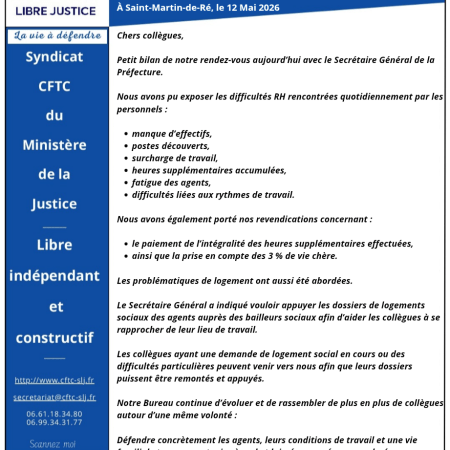 Maison Centrale de St Martin de Re : DES PAROLES AUX ACTES…